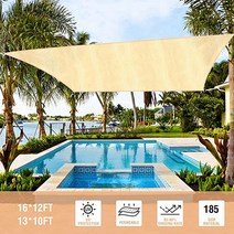 집 세일링 3 x 4m 95 % UV 돛을위한 야외 시설 및 Pergola du Jardin Patio와 마당의 활동, 하나, 베이지 색