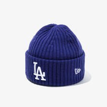 [AK PLAZA] [뉴에라][공용]MLB 니트 립 LA 다저스 커프 비니 로얄 블루 (12866293)