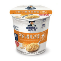 퀘이커 구운 누룽지 오트밀 시리얼컵, 50g, 2개