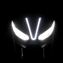 야마하 XMAX300 튜닝 어퍼 LED 헤드라이트 V라이트, White - 화이트, 1개