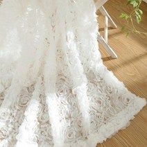 대형 실크 레이스 암막 커튼 양면 흡음 거실용 롤 블라인드 공백 방한 광목 embroidered rose voile sheer white curtains for 침실 웨딩 파티