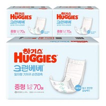 하기스 아이 기저귀 크린베베 순면감촉 중형 210매 출산선물, 4세트