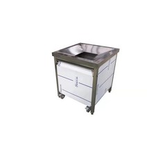 업소용 음식물 퇴식구 잔반 처리대 이동식 수거대, Q83-60x60x80+15 둥근 구멍+휠