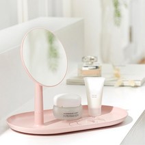 기숙사 탁상거울 미니 화장품 트레이 욕실용 화장실 분장실 사무실 메이크업 미용실, PINK-271211