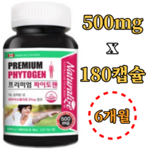 파이토젠 500mg x 180캡슐 6개월 대두 이소플라본 식물성 에스트로겐 천연 여성호르몬 뼈건강 골밀도 캐나다산 파이토케미컬 피토에스트로겐 isoflavone 여성 갱년기 영양제