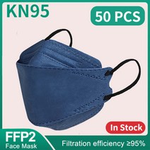 물고기 마스크 KN 마스카라 F 성인 orandi FF a k 레이어 FF 승인 얼굴 FF 호흡기 입 커버 a que, 05 50PCS Navy Blue