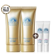 [아넷사] 퍼펙트 UV 선스크린 스킨케어 젤 N 90g 2개 + 브라이트닝 15g 2개, 4개
