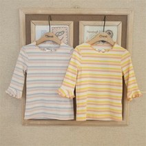 치크 NC05 보들보들 스트라이프 7부 티셔츠 CKRA2232G