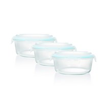 [익일출고] 강블리 블링락G 유리 밀폐용기, 원형 620ml, 3개