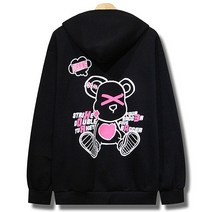 꼰스 범 마스크 하트 테디베어 오버핏 후드티