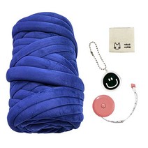 로즈상점 벨벳 자이언트얀 1kg 뜨개실 DIY 키트, 1개, 딥블루