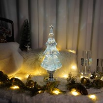 크리스마스 오르골 트리 워터볼 무드등 겨울 선물 소품 장식 인테리어, 화이트