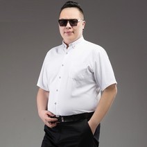 빅 플러스 사이즈 큰옷 블랙 포멀 셔츠 12XL 14XL 150kg 오피스 반팔 더 큰 블루 비즈니스 코튼 드레스