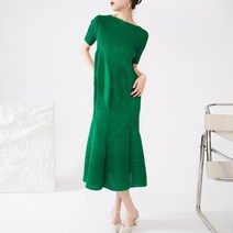 가을 주름 원피스 옷 코발트 블루 반다나 롱 드레스 드레스 기질 시니어 여성 긴 디자인 틈새 푹신한 뜨거운 스커트