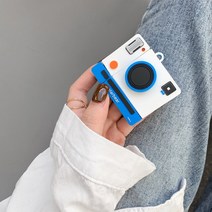 폴라로이드 로모카메라 즉석 레트로 캠코더 미니 로모 카메라 3D 케이스 에어팟 커버 실리콘 블루투스 이어폰 애플 2 헤드폰 박스, [01] white
