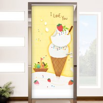 아트박스/꾸밈 cp146-아이러브유앤아이스크림_현관문방문시트지, 본품