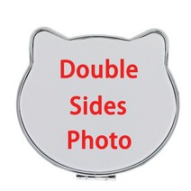 JWEIJIAO-수제 개성 맞춤 제작 고양이 귀 모양 메이크업 거울 가죽 여행 지갑 포켓 NA01, [01] Without Photo