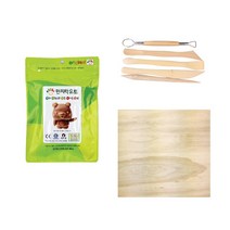 만지락유토 300g+도구+나무판 3종세트/점토 클레이 만들기, 소프트유토300g+사각나무판+조소도구5본조