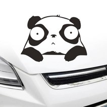 옆창문 귀여운 빼꼼 판다 차량 개성 스티커 자동차스티커 튜닝용, 1개, 화이트
