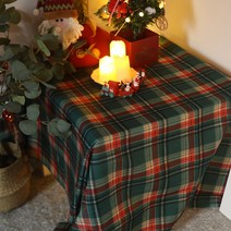 OMT 크리스마스 감성 체크 식탁보 테이블보 100x140 OCR-TBC100 주방 거실 연말 홈파티 식탁매트, 체크 식탁보 100x140-TBC100