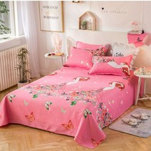 라지킹침대 3 조각 침대 시트 세트 1pc 플랫 2pcs 베개 면화 린넨 편안한 커버 더블 퀸 사이즈, [01] 3pcs 160x230cm, [17] 24