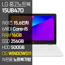 LG 울트라PC 15UB470 15.6인치 i5-6200U SSD장착 윈도우11설치, WIN11 Pro, 16GB, 756GB, 코어i5, 화이트