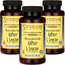 스완슨 울트라 아지퓨어 L-류신 500mg 베지 캡, 60개입, 3개
