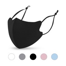 3D 끈조절 네오플랜 컬러 마스크 연예인 패션 마스크 방한 마스크 (두께 2종 5 Color), 2. 블랙 대형  (1mm)