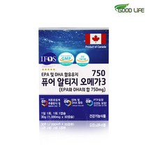 퓨어 알티지 오메가3 비타민 d e 초임계 rtg 식약처 인증 식약청 인정 1000mg 캡슐 저온추출 dha epa 캐나다산 항산패 부스터 알루 추천 엔초비 피쉬 오일 캡술 홈쇼핑, 1box 30캡슐, 민쓰네가게 1캡슐 1000mg