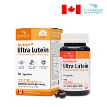 파마젠캐나다 루테인60캡슐 눈을 밝혀주는 파마젠 아이-브라이트 울트라 루테인 눈 건강과 항산화.정상적인 면역기능까지 한번에 건강기능식품 캐나다산수입, 2개, 60캡슐