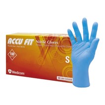 메디컴 니트릴 식품용 아큐핏 니트릴장갑 블루 100매 1335 MEDICOM, XS, 미니(XS)