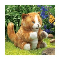 노란 얼룩고양이 고급 손인형