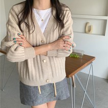 박시 봄가을 여성의류 여자스웨터코디 니트가디건코트 와이드 루즈핏 소프트스타일 겨울 상의 핏아우터 3848018548, 3XL, 베이지칼라