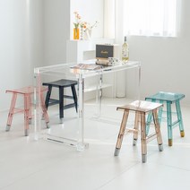 투명 아크릴 칼라 의자 디자인 카페 홈 인테리어 심플, 1개, 투명호박색