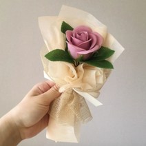 모하모하 비누꽃 장미한송이 판촉물 행사꽃 (4 color), 2.진분홍