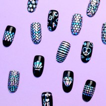 2IN1 네일 접착 홀로그램 필름 유리조각, ., 10도트