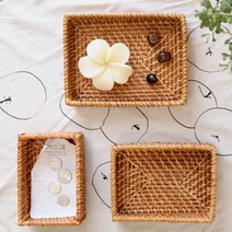 큐스토어 직사각 미니 라탄 바구니, 중