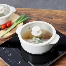 IH 비앙코 세라믹 양수냄비, 크림, 18cm