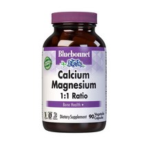 BlueBonnet 칼슘 마그네슘 1:1 비율 채식주의자 캡슐, 90 Count (Pack of 1), Unflavored