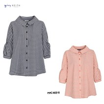 [기비키이스]블룸스 23봄 초코칩 체크 블라우스
