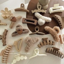 단발묶기 보브단발 붙임머리스타일링 머리 장식 세트 여성 패션 발톱 클립 커피 블랙 아크릴 큰 머리핀 헤어 악세서리 어, [12] 2조각,피스 13