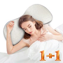 경추베개1+1 메모리폼 경추 목베개 일자목베개 목디스크완화 거북목베개 숙면 수면베개