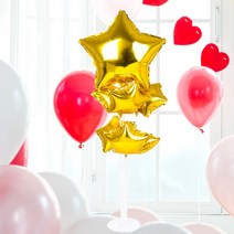 (풍선꽂이장식세트70cm은박별)생일 파티 풍선 웨딩, 그린