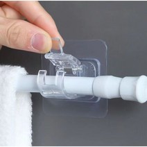 엔템 못없이커튼봉 못안박는커튼 못없는커튼 안뚫어고리 커튼봉브라켓 2P, 만능브라켓(투명2P)