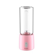 버티컬믹서 반죽기 스탠드 믹서기휴대용 400ml 전기 과일 Juicer 유리 미니 핸드 스무디 메이커 블렌더 믹, 02 분홍색