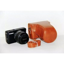 카메라가방 카메라 케이스 호환 캐논 EOSM10 EOS M10 M100 M200 용 멋진 비디오 가방 보호 바디 커버 스킨, Brown, 갈색