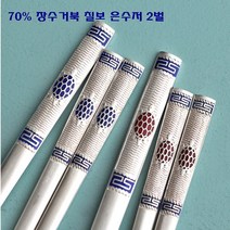 장수거북 칠보 은수저 2벌 70% 50돈 수저 젓가락 거북받침 2인용 전통 칠보 조각 고급 명품 부부 커플 수저 예단 생신 vip 외국인 선물세트 기념품, 홍색+보자기포장(네이비)