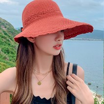 [큐티팝] 얼굴이 작아지는 돌돌이 썬캡/휴가철필수아이템 사이즈 조절이가능한 돌돌이 썬캡 리본 모자