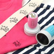 아트박스/디자인아지트 [주문제작]의류용 네임스탬프빅큐트 원형, 상세설명 참조, 베이비핑크