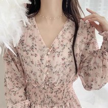 여자 러블리 편한 꽃무늬 여성 쉬폰 원피스